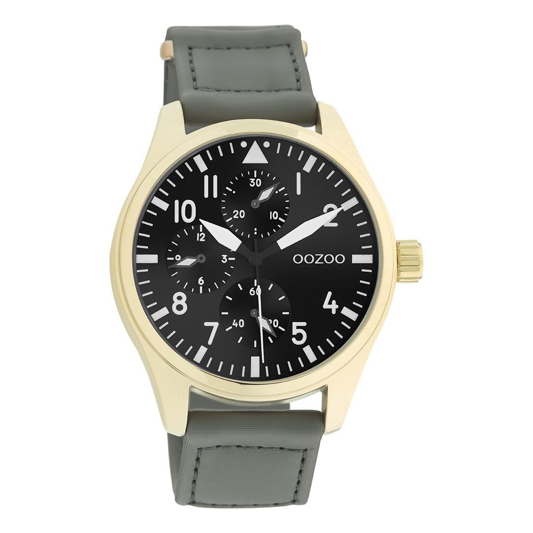 Colorato d'oro OOZOO Guarda con cinturino in velcro grigio in pietra - C11008
