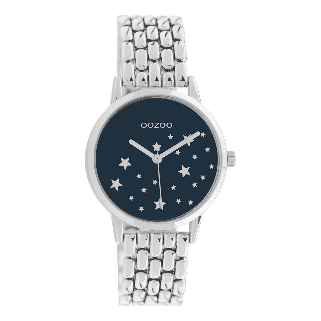 Silver coloured OOZOO watch with stainless steel bracelet - C11026