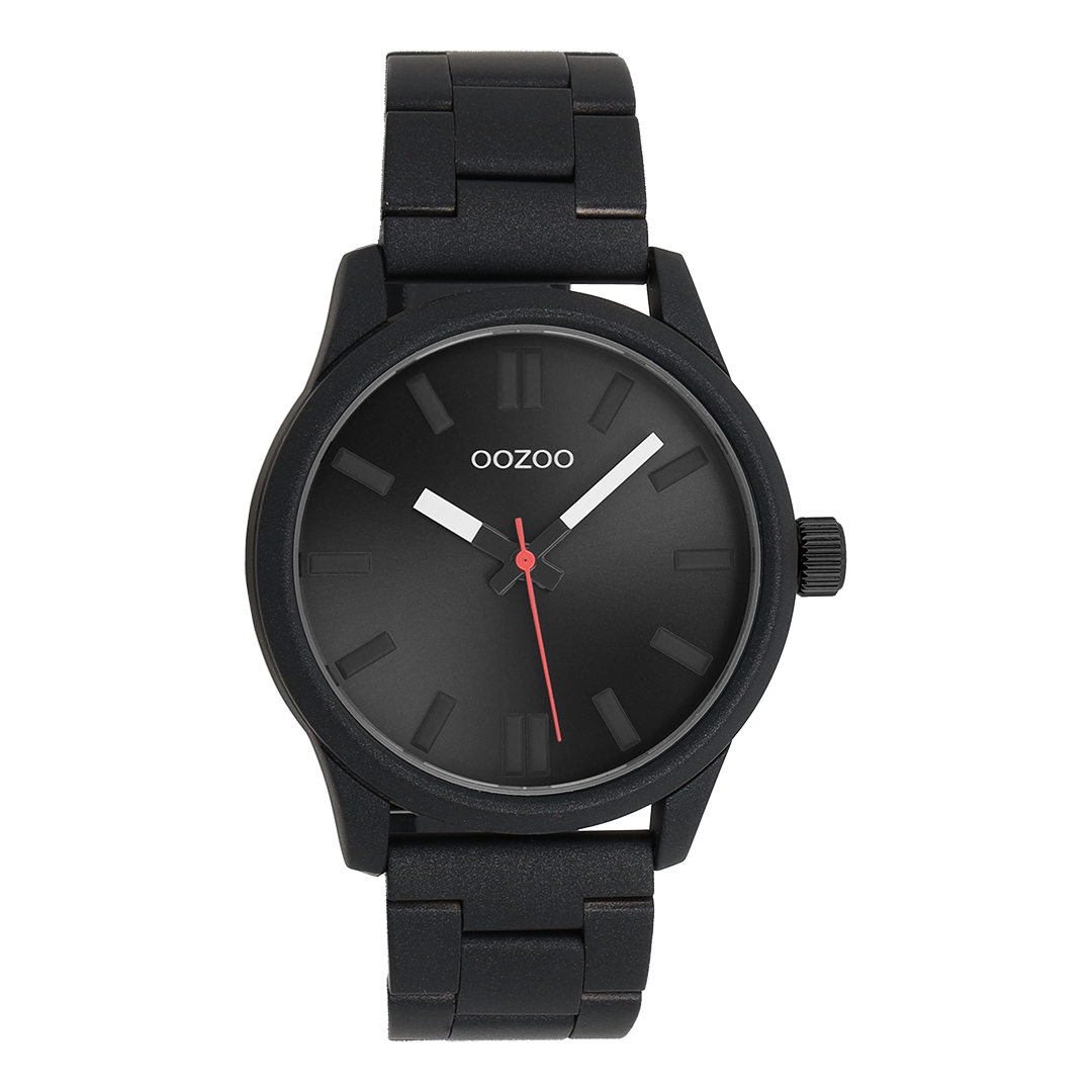 Black OOZOO watch with stainless steel bracelet - C11619