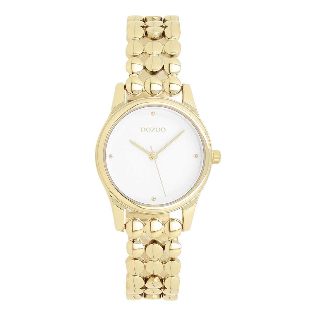 Gold coloured OOZOO watch with dot link bracelet - C11631