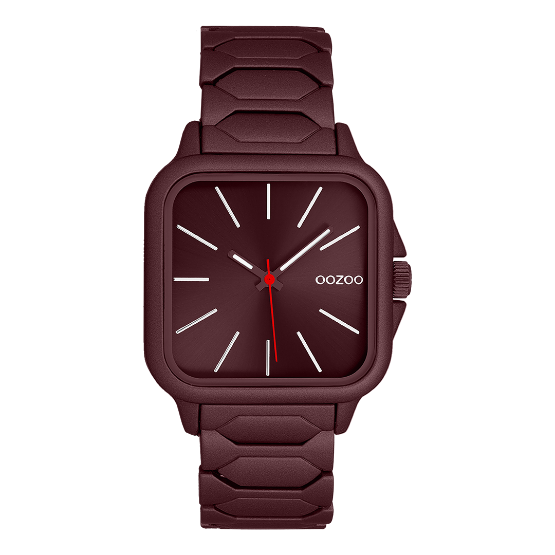 Burgundy OOZOO watch with stainless steel bracelet - C11661