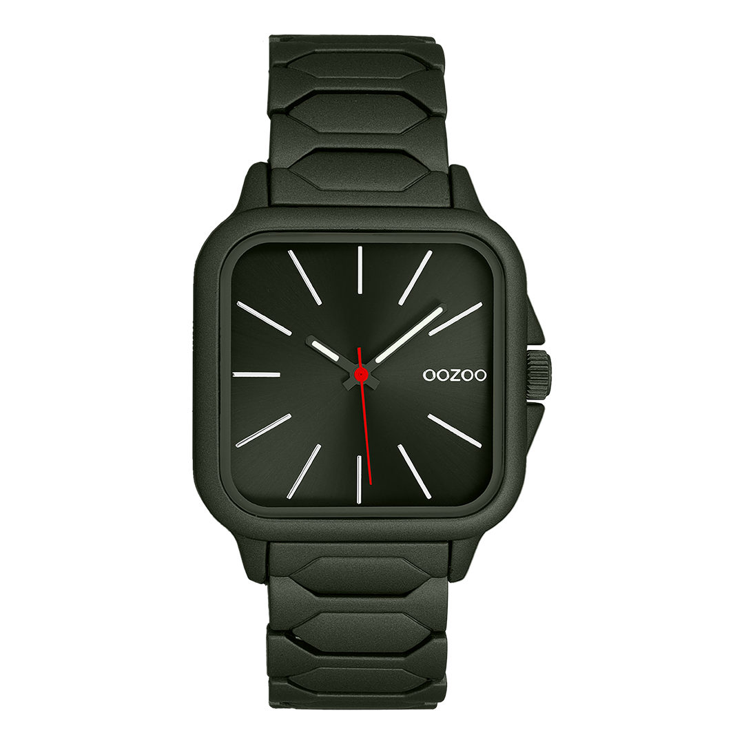 Dark green OOZOO watch with stainless steel bracelet - C11662
