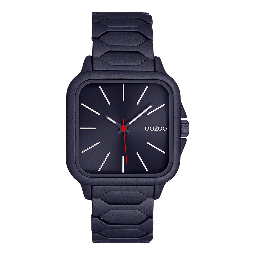 Dark blue OOZOO watch with stainless steel bracelet - C11663