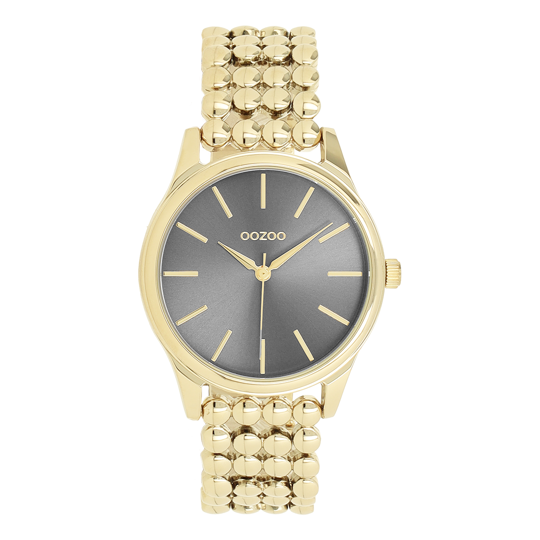 Gold coloured OOZOO watch with dot link bracelet - C11674
