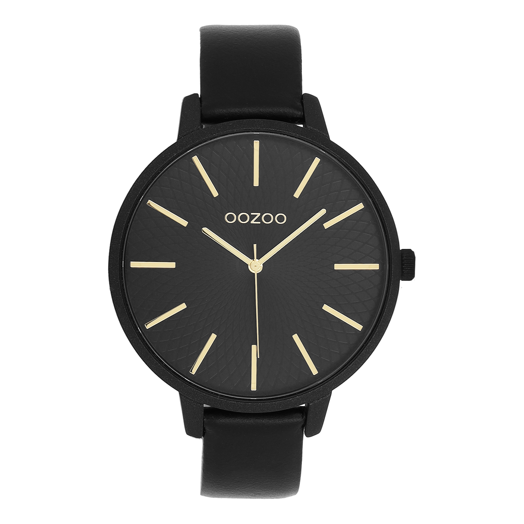 Black OOZOO watch with leather strap - C11739