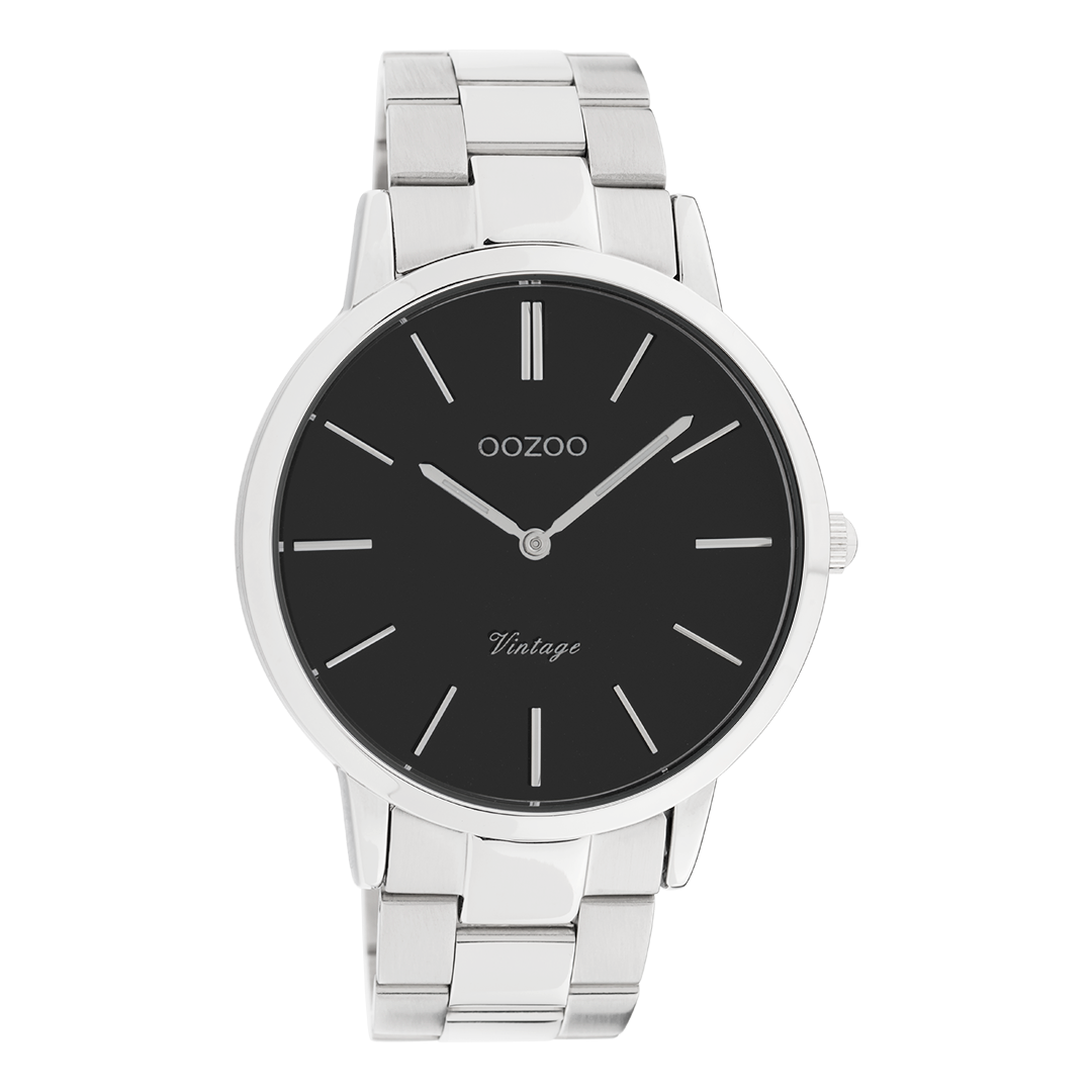 Silver coloured OOZOO watch with stainless steel bracelet - C20022