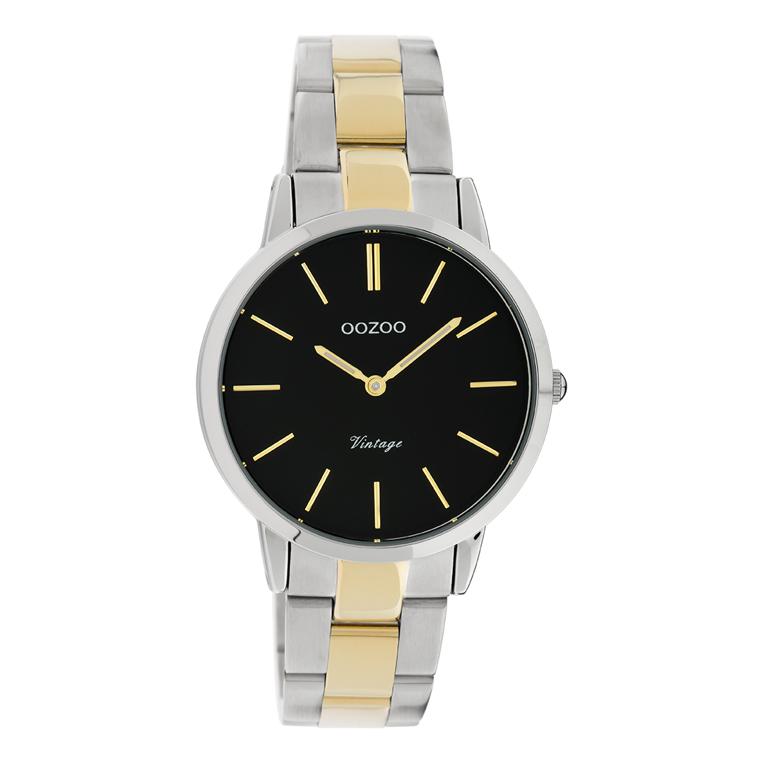 Silver/gold coloured OOZOO watch with stainless steel bracelet - C20107