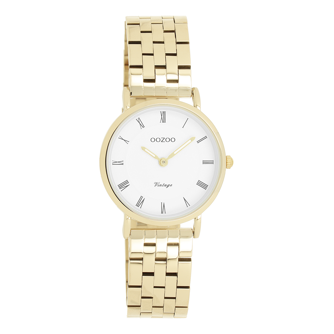 Gold coloured OOZOO watch with stainless steel bracelet - C20376