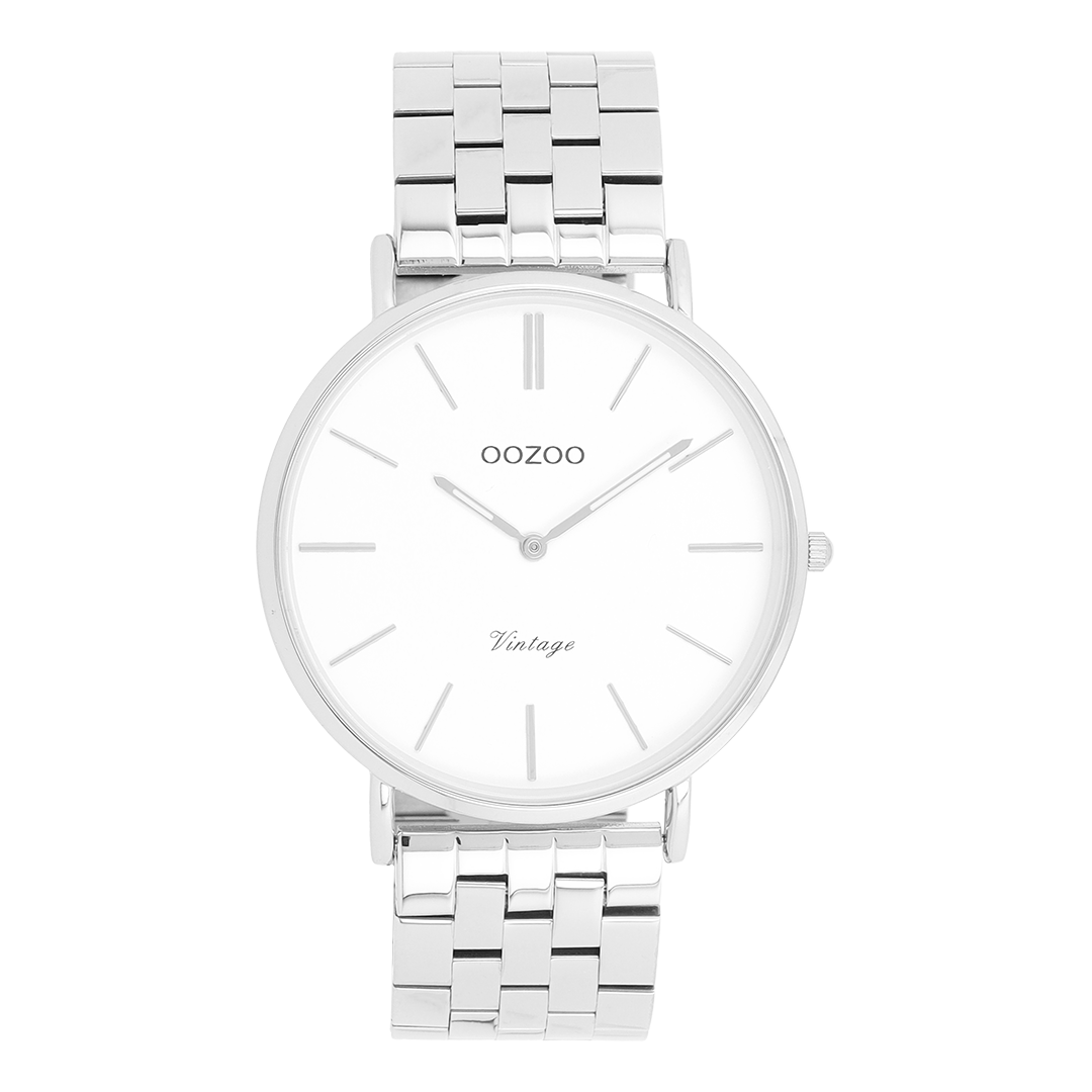 Silver coloured OOZOO watch with stainless steel bracelet - C20400