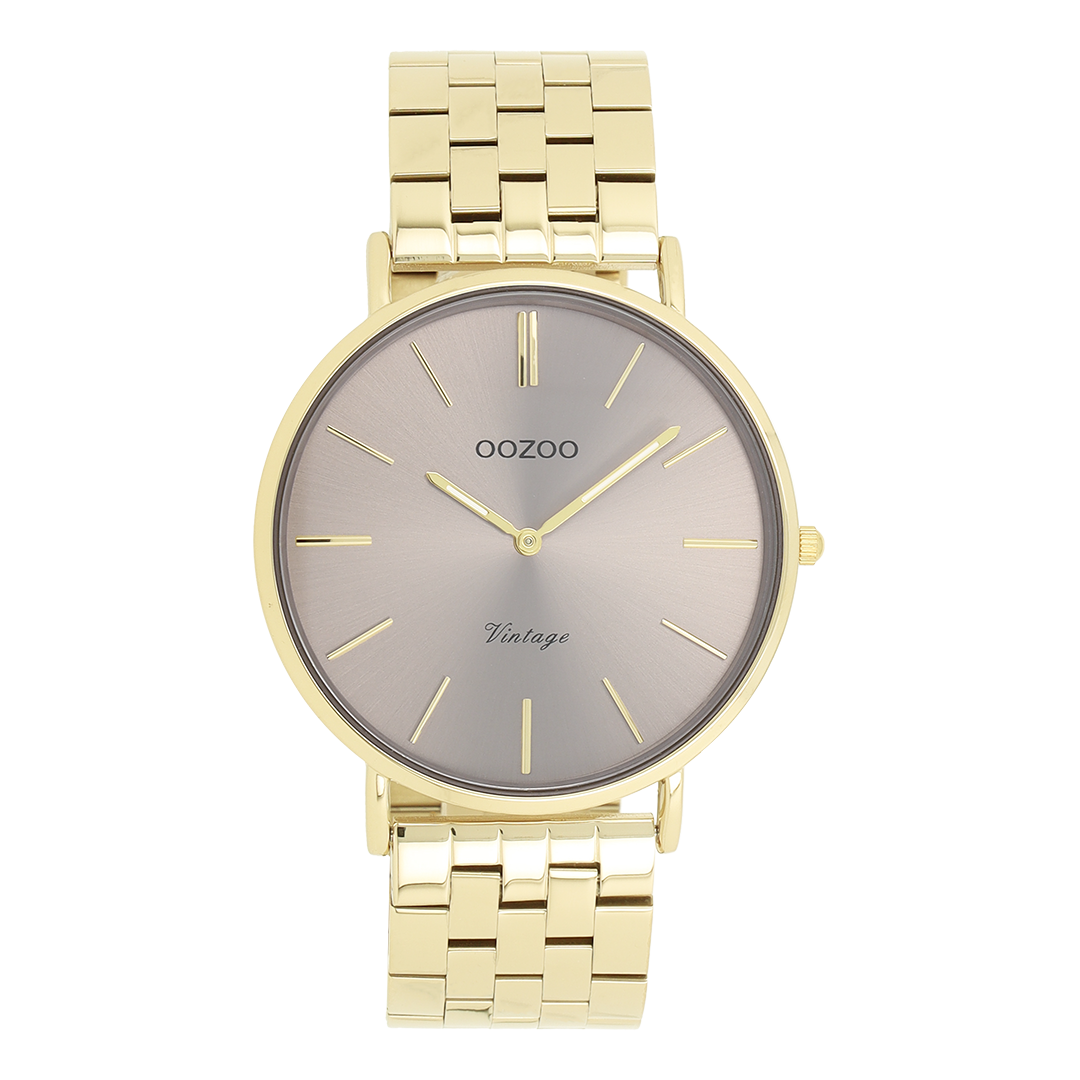 Gold coloured OOZOO watch with stainless steel bracelet - C20403