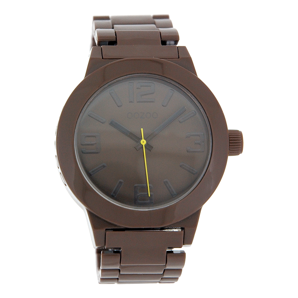 Dark brown OOZOO watch with plastic watch strap - C3682