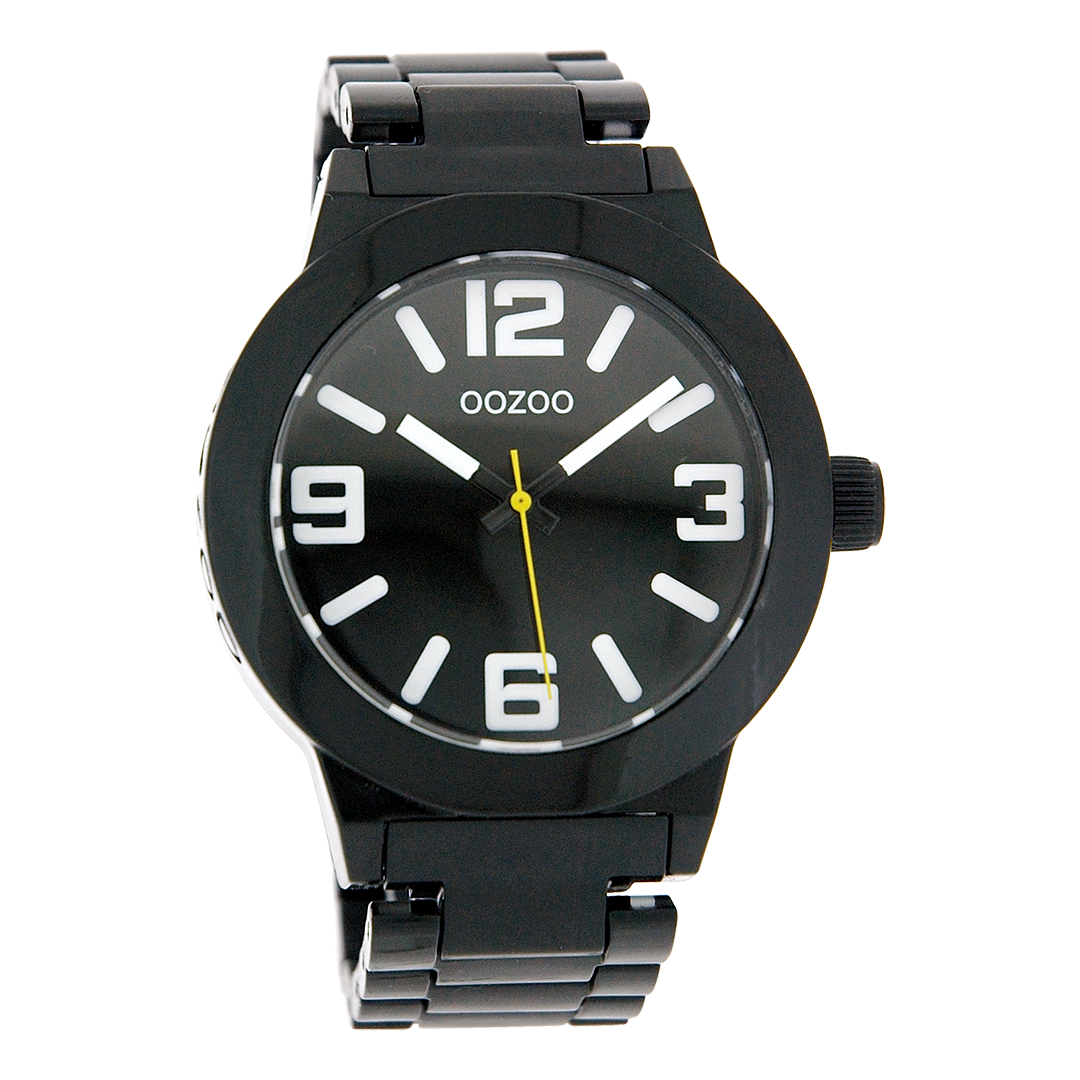 Black OOZOO watch with plastic watch strap - C3684