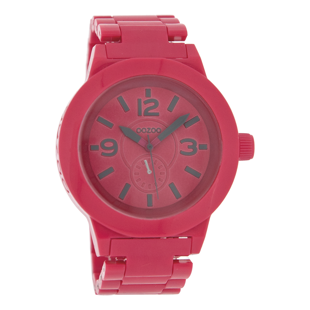 Pink OOZOO watch with plastic watch strap - C4117