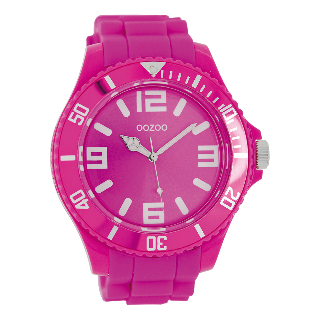 Pink OOZOO watch with rubber strap - C4166