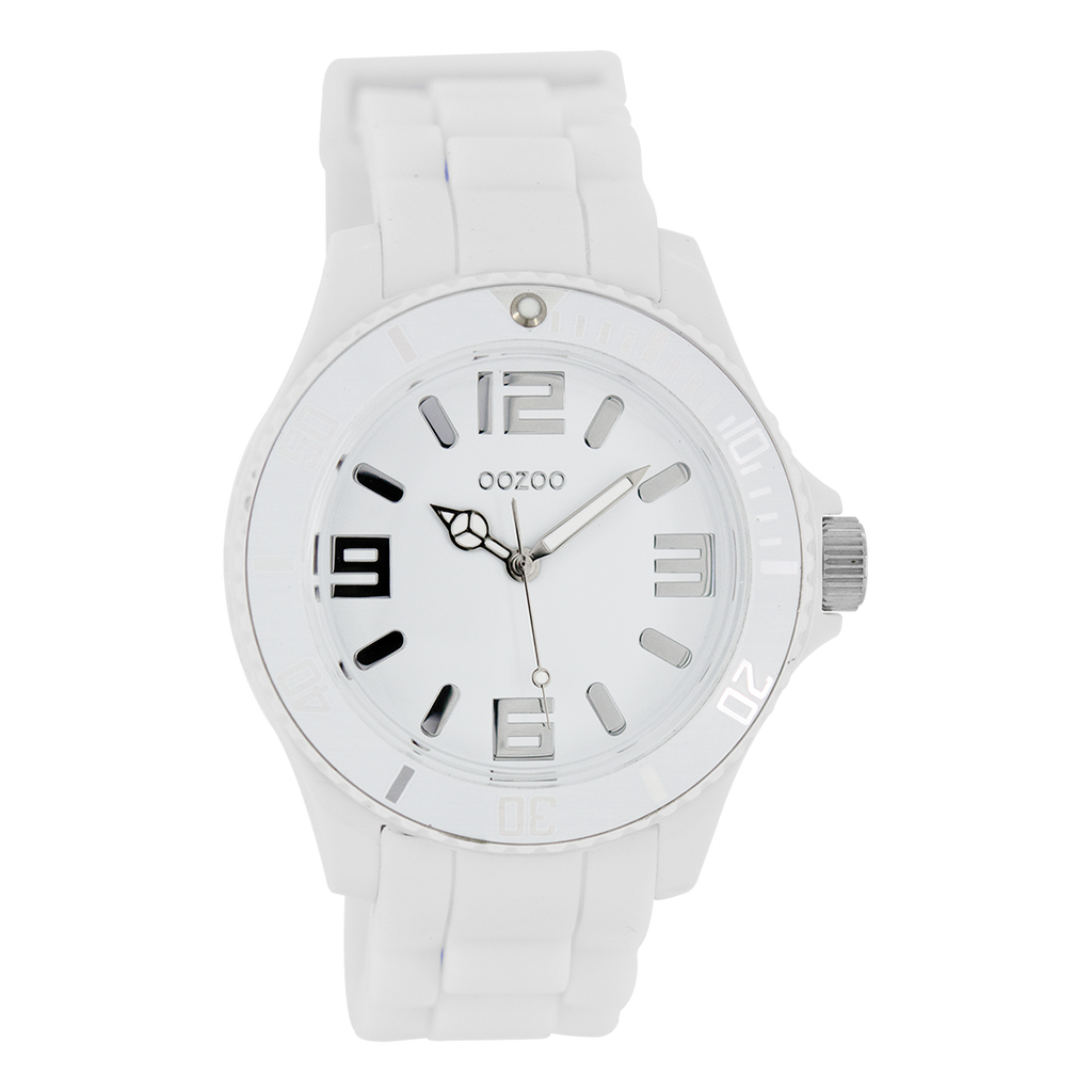 White OOZOO watch with rubber strap - C4172