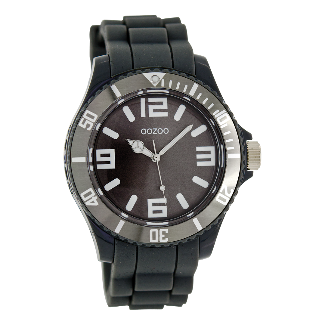 Dark grey OOZOO watch with rubber strap - C4173