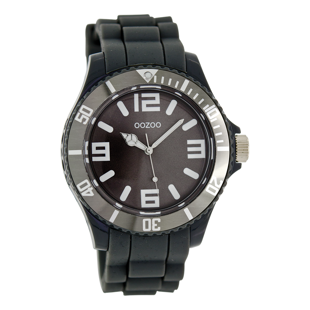 Dark grey OOZOO watch with rubber strap - C4173