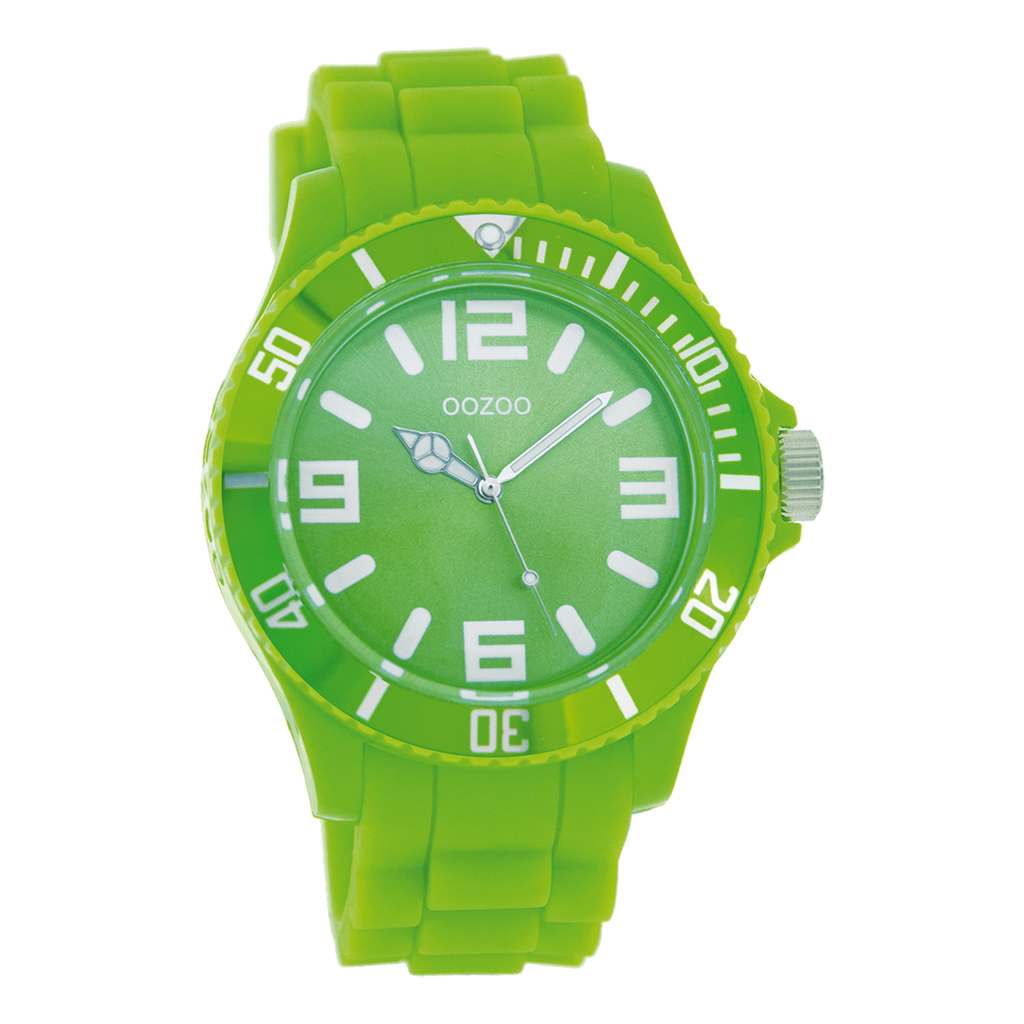 Fluo green OOZOO watch with rubber strap - C4178