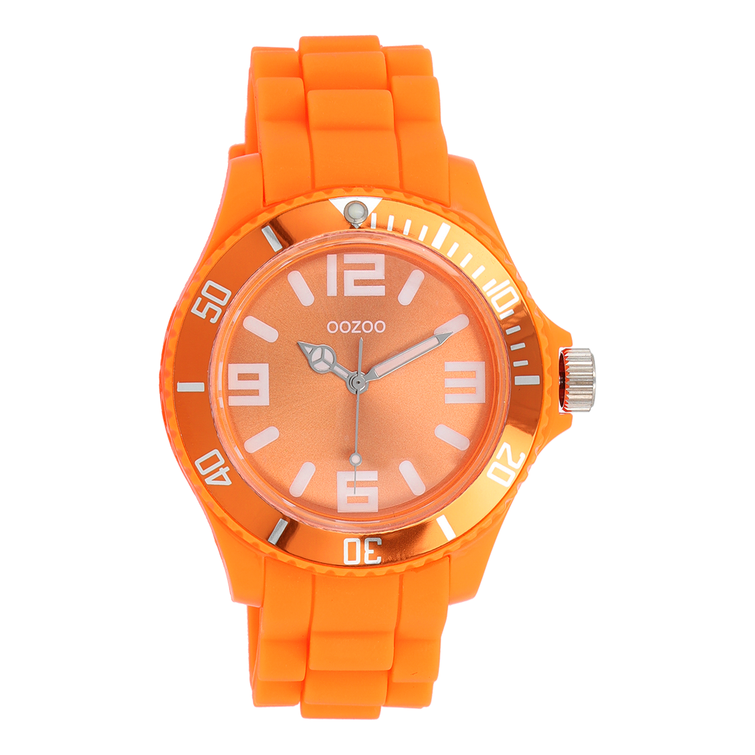 Fluo orange OOZOO watch with rubber strap - C4287