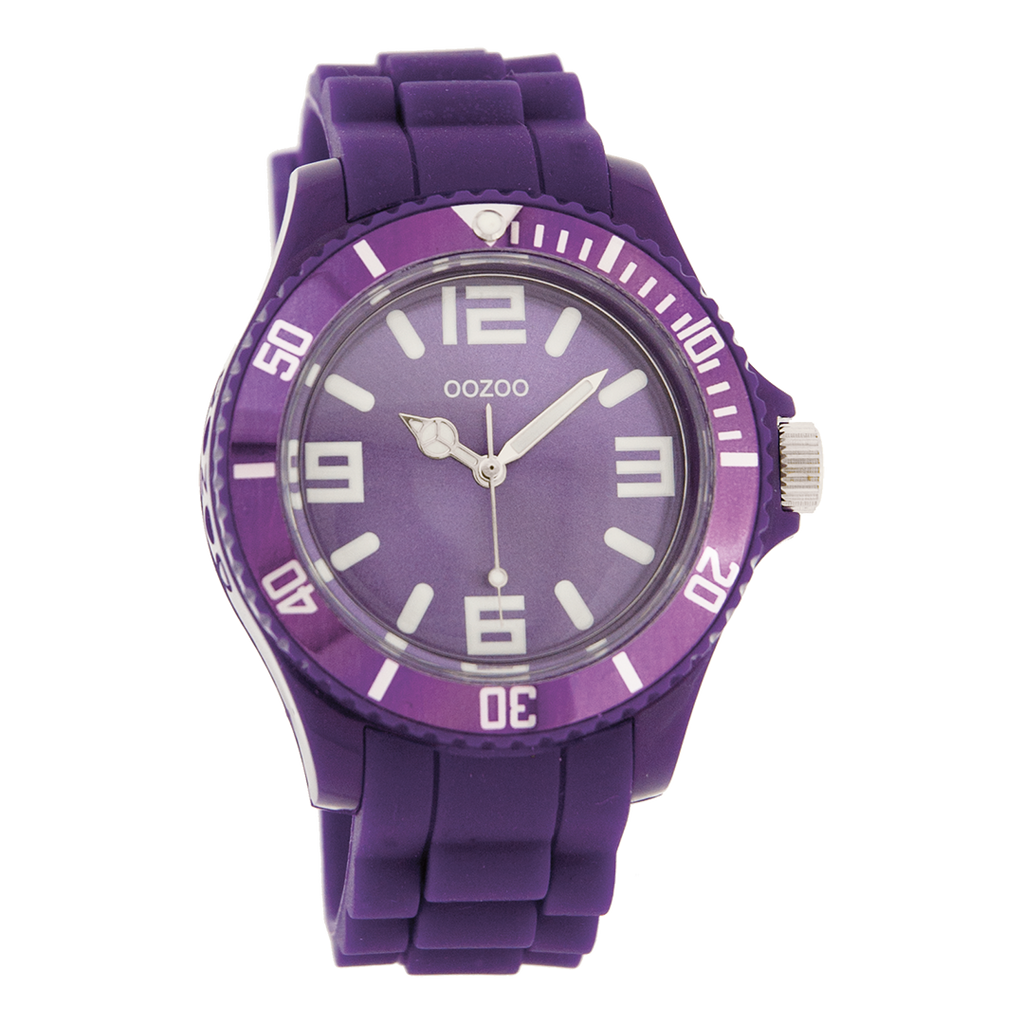 Purple OOZOO watch with rubber strap - C4290