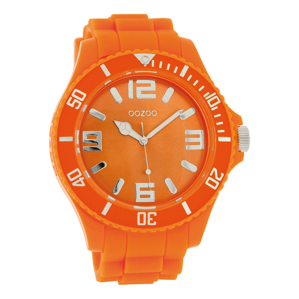 Fluo orange OOZOO watch with rubber strap - C4333