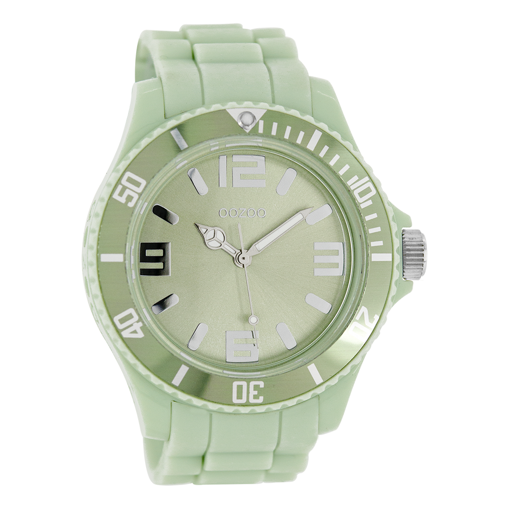 Jade green OOZOO watch with rubber strap - C4343