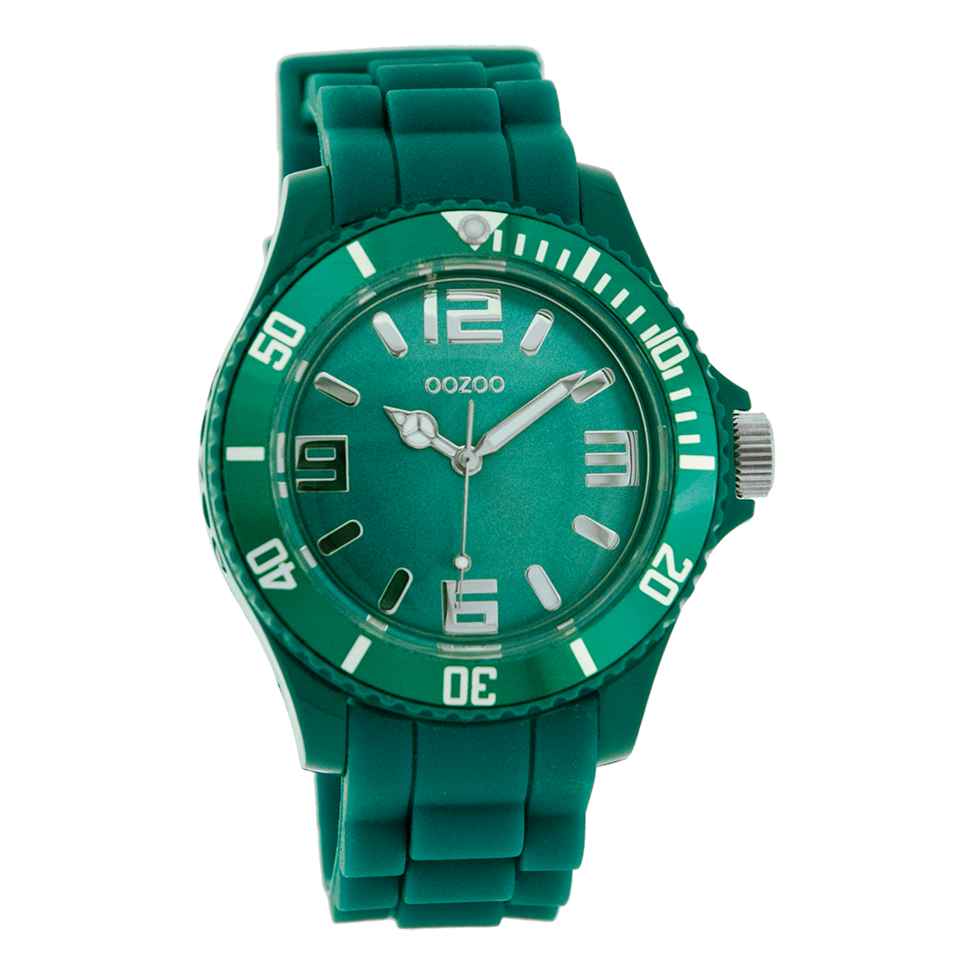 Aqua green OOZOO watch with rubber strap - C4351