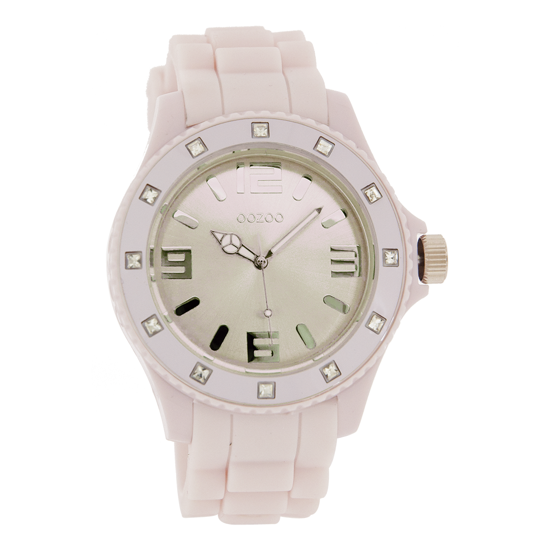 Old pink OOZOO watch with rubber strap - C4358