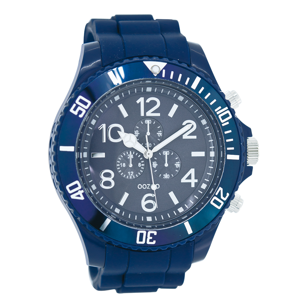 Dark blue OOZOO watch with rubber strap - C4828