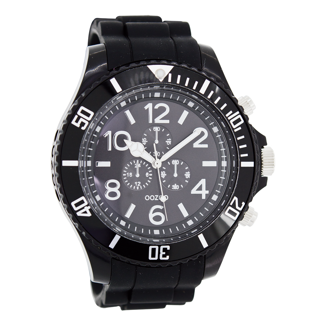 Black OOZOO watch with rubber strap - C4829