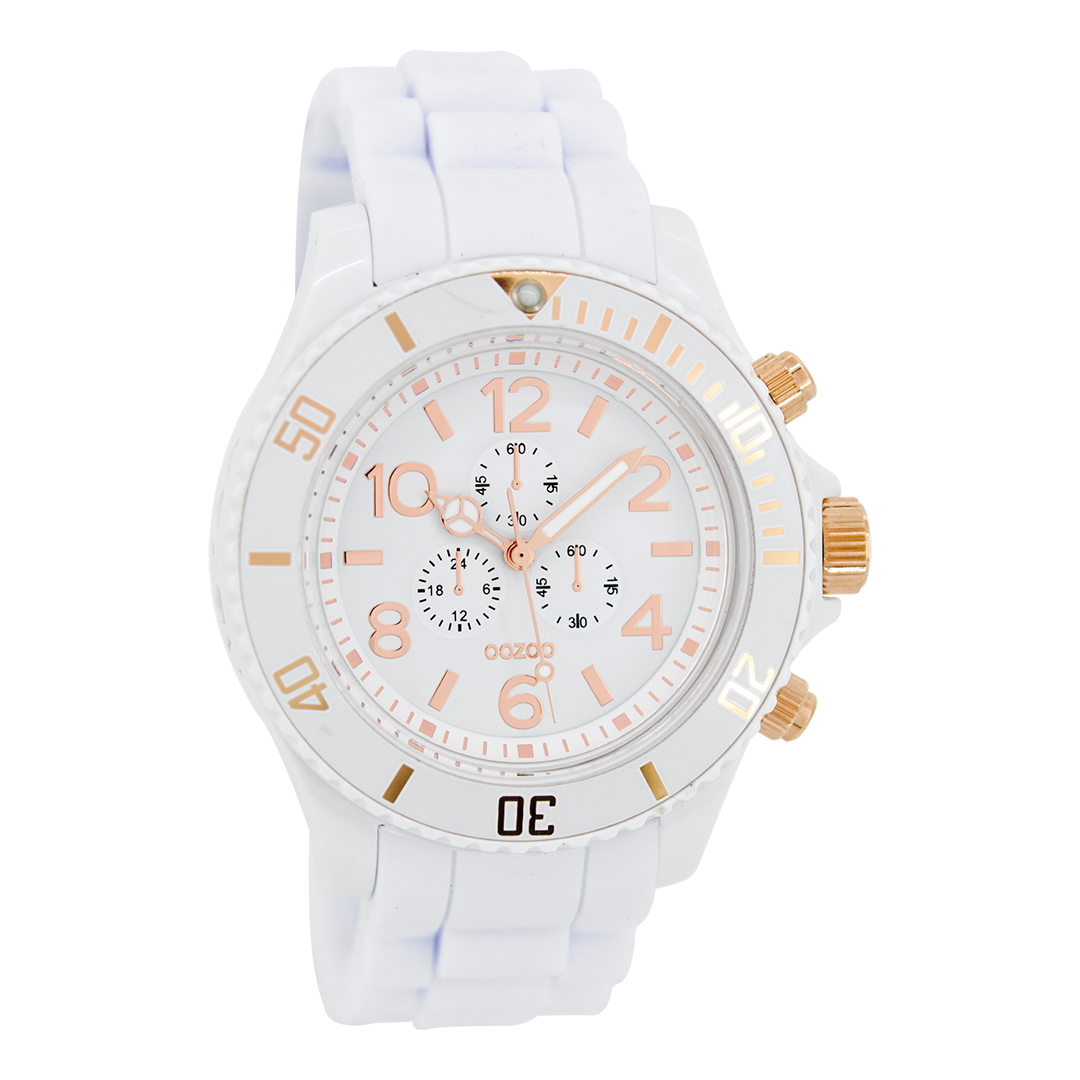 White OOZOO watch with rubber strap - C4831