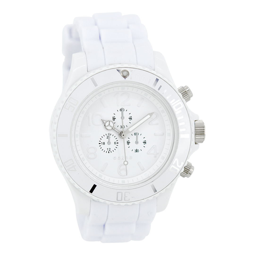 White OOZOO watch with rubber strap - C4832