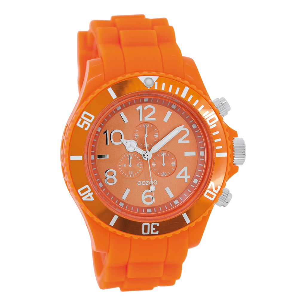 Fluo orange OOZOO watch with rubber strap - C4836