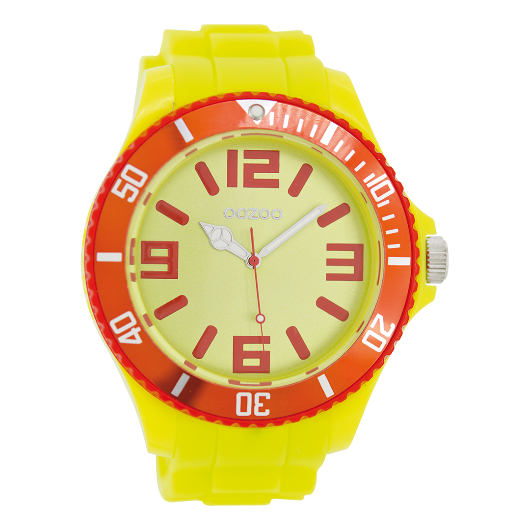 Yellow OOZOO watch with rubber strap - C5827