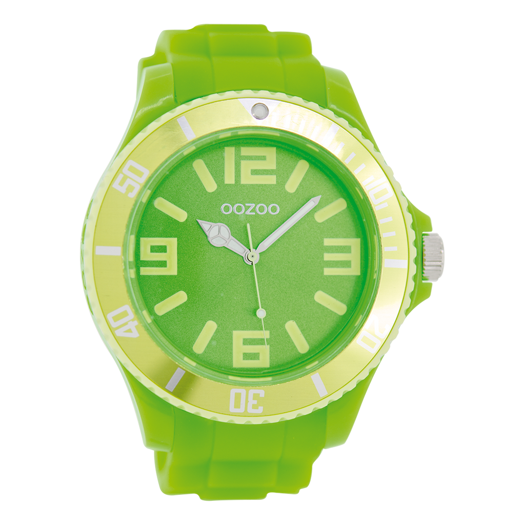 Fluo green OOZOO watch with rubber strap - C5834