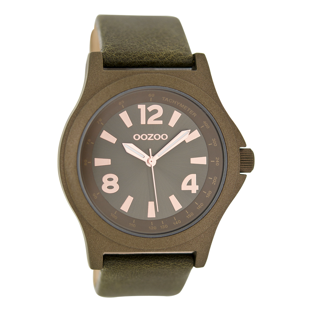 Taupe OOZOO watch with leather strap - C6878