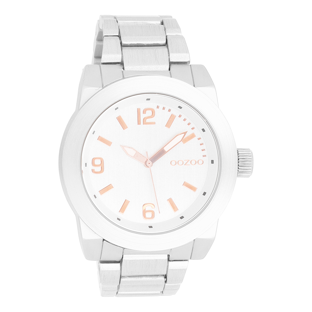 Silver coloured OOZOO watch with stainless steel bracelet - C7521