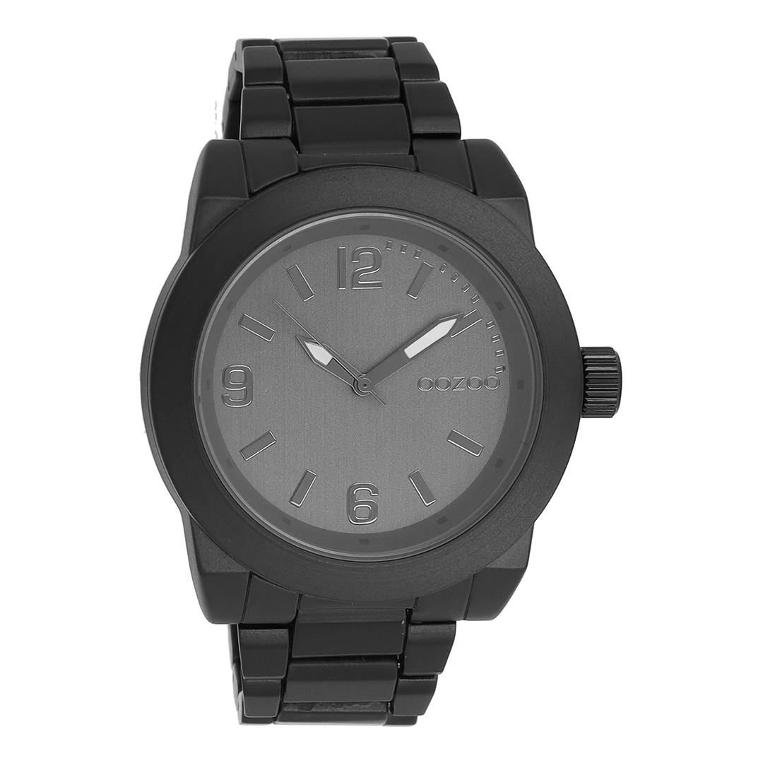 Black OOZOO watch with stainless steel bracelet - C7524