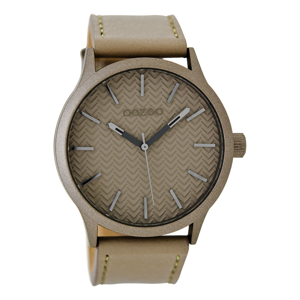 Taupe OOZOO watch with leather strap - C9018