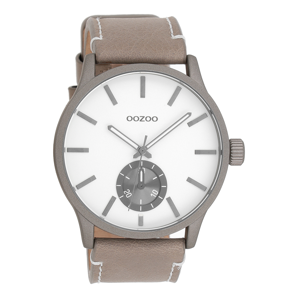 Taupe OOZOO watch with leather strap - C9080