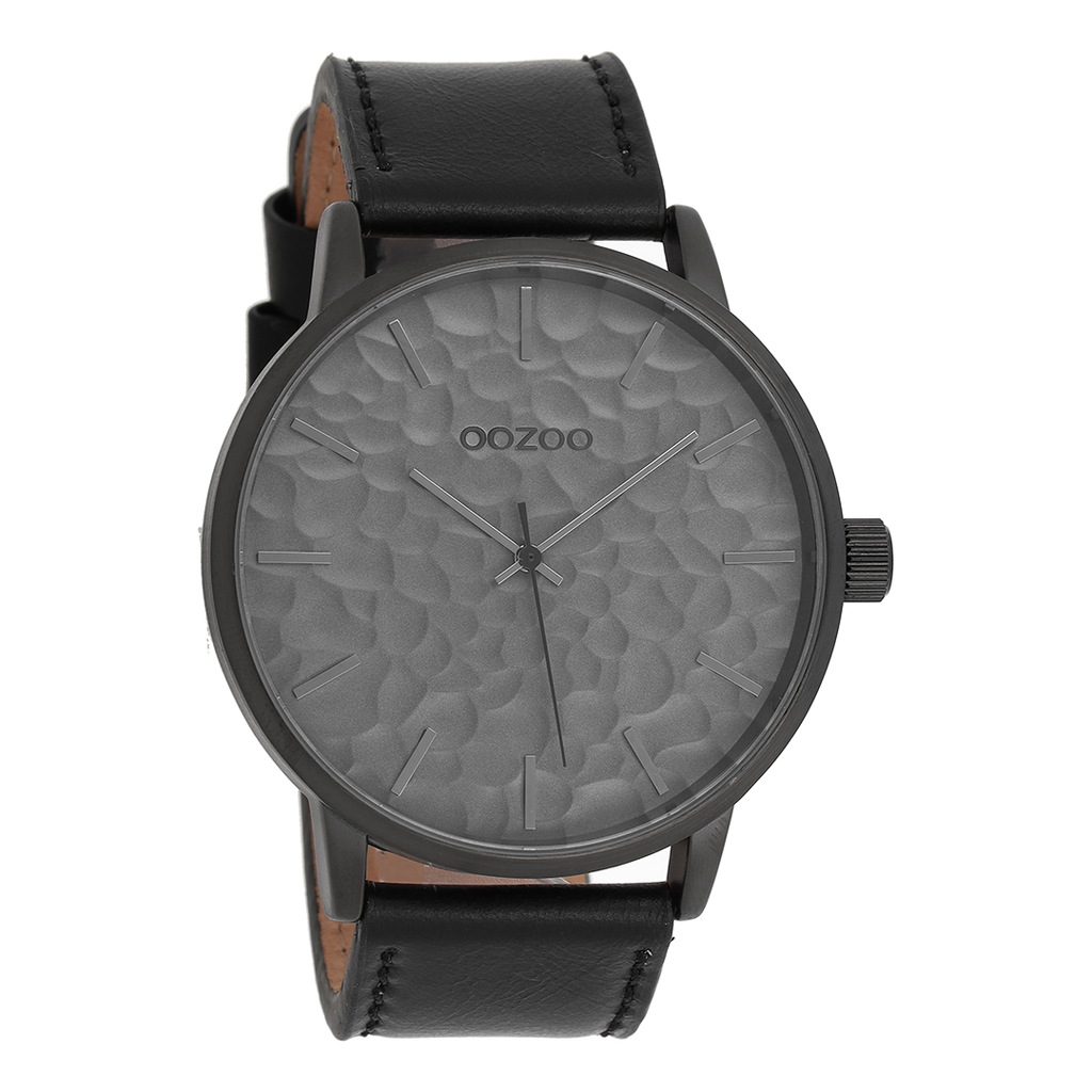 Black OOZOO watch with leather strap - C9444