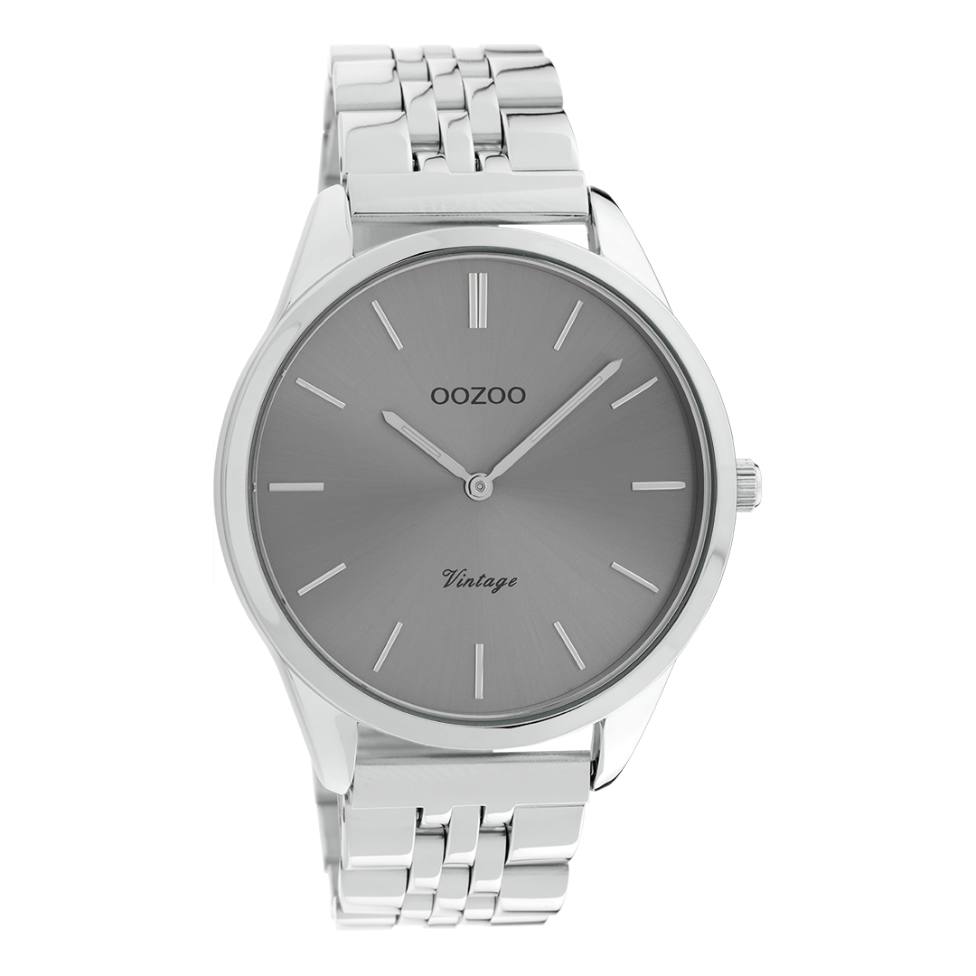 Silver coloured OOZOO watch with stainless steel bracelet - C9983