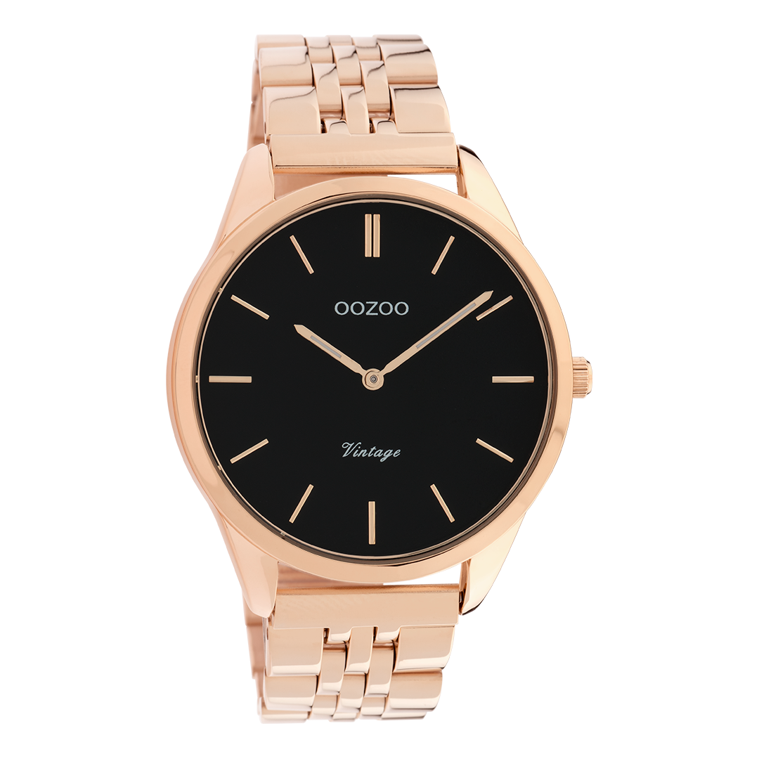 Rose gold coloured OOZOO watch with stainless steel bracelet - C9989