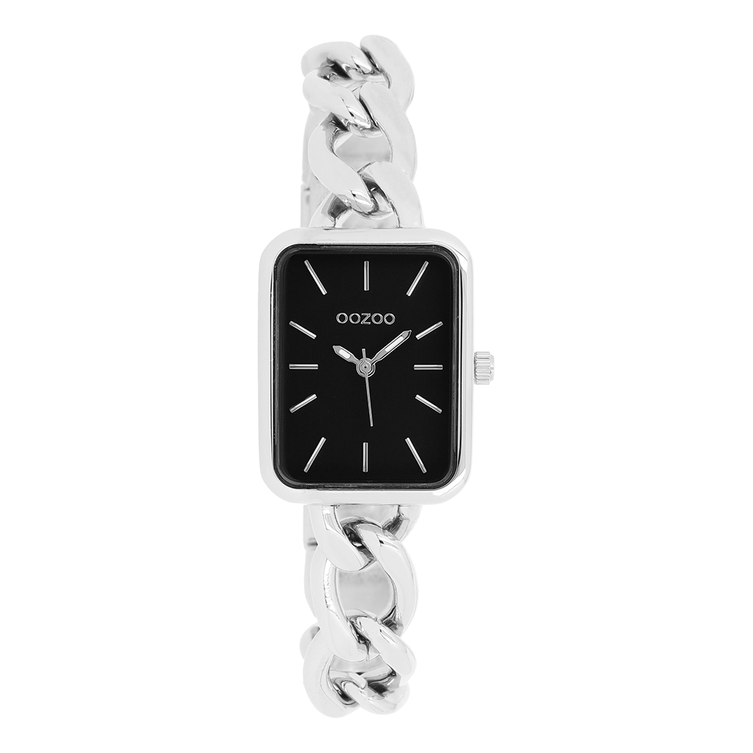 Silver coloured OOZOO watch with chain bracelet - C11131